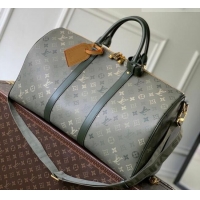 Famous Brand Louis Vuitton Men's Keepall Bandoulière 50 Travel Bag in Khaki Green Monogram Surplus Canvas M26959 2026