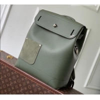 Best Price Louis Vuitton Men's Steamer Backpack bag in LV Touch Leather M26852 Khaki Green 2026