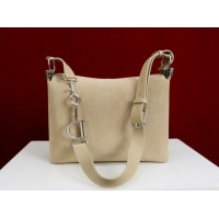 Classic Hot Dior Suede Small Shoulder Bag Beige/Silver S1411 0124001 2026