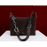 Best Grade Dior Suede Small Shoulder Bag Dark Brown/Silver S1411 0124008 2026