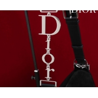 Purchase Dior Suede Medium Shoulder Bag M14142 Black/Silver 2026