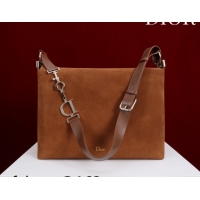 Luxury Dior Suede Medium Shoulder Bag M14142 Caramel/Gold 2026