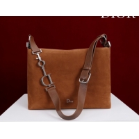 Discount Dior Suede Medium Shoulder Bag M14142 Caramel/Silver 2026