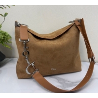 Best Grade Dior Suede Medium Shoulder Bag M1927 Camel 2026