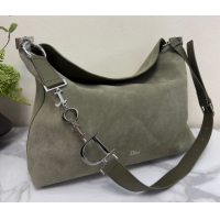 Shop Duplicate Dior Suede Large Shoulder Bag L1926 Green 2026