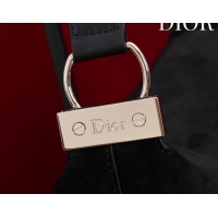 Best Grade Dior Suede Large Shoulder Bag L114144 Black/Gold 2026