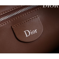 Good Quality Dior Suede Large Shoulder Bag L114144 Caramel/Silver 026