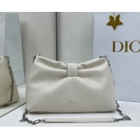 Grade Quality Dior Bow Small Bag in Lambskin Leather 0715PUQO White 026