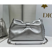 Best Price Dior Bow Small Bag in Lambskin Leather 0715PUQO Silver 2026