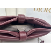 Pretty Style Dior Bow Medium Bag in Lambskin Leather Burgundy 0715PUQO Burgundy 2026