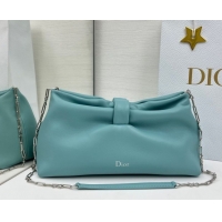 Shop Duplicate Dior Bow Medium Bag in Lambskin Leather 0715PUQO Blue Tourmaline 2026