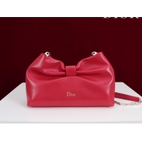 Luxurious Dior Bow Small Bag in Lambskin Leather 0714S Red 2026