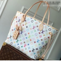 Famous Brand Louis Vuitton LV x TM Neverfull MM Bag in Multicolor/White Canvas M27787 2026