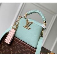 Promotional Louis Vuitton Crafty Capucines Mini Bag in Grained Leather with Tassel M25466 Green 2026