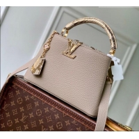 Top Quality Louis Vuitton Capucines BB Bag in Taurillon and python-embossed leather N89369 Grey 2026