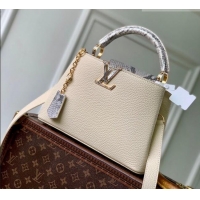 Best Price Louis Vuitton Capucines BB Bag in Taurillon and python-embossed leather N89369 White 2026