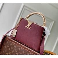 Grade Design Louis Vuitton Capucines BB Bag in Taurillon and python-embossed leather N89369 Burgundy 2026
