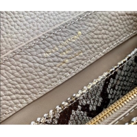 Promotional Louis Vuitton Capucines Mini Bag in Taurillon and python-embossed leather N89369 Grey 2026