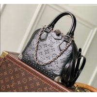 Best Price Louis Vuitton Alma Trunk BB Bag with Studs in Black Grained Shiny Leather M27812 2026