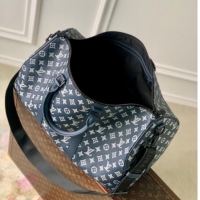 Super Quality Louis Vuitton Men's Keepall Bandoulière 50 Travel Bag in Monogram Shadow Leather M24953 Ink Blue/White 202