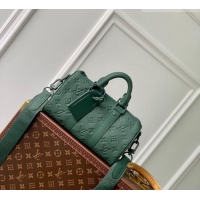 Buy Discount Louis Vuitton Men's Keepall Bandoulière 25 Bag in Monogram Leather M24432 Green 2026