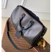 Famous Brand Louis Vuitton Men's Keepall Bandoulière 35 Bag in Black Monogram Midnight Canvas M28370 2026