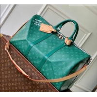 Grade Design Louis Vuitton Men's Keepall Bandoulière 50 Travel Bag in Monogram Heritage Canvas M26866 Green 2026
