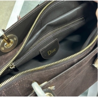 Good Quality Dior Lady Dior Small Top Handle Bag in Cannage Suede Coffee 1440S 2026