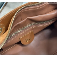 Unique Style Dior Lady Dior Small Top Handle Bag in Cannage Suede 1440S Brown 2026