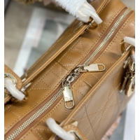 Luxury Cheap Dior Lady Dior Small Top Handle Bag in Smooth Leather 1440S Apricot 2026