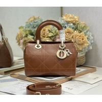 Good Product Dior Lady Dior Small Top Handle Bag in Cannage Smooth Leather 1440S Brown 2026