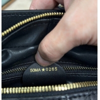 Low Cost Dior Lady Dior Small Top Handle Bag in Cannage Smooth Leather 1440S Black 2026