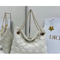 Charming Dior Cannage - Quilted Leather Tote Bag DR012601 White 2026