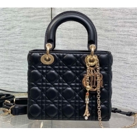 Stylish Dior Small Lady Dior My ABCDior Bag in Cannage Lambskin Leather Black DR012602 2026