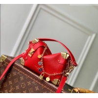 Buy Cheap Louis Vuitton Side Trunk PM Bag in Calf leather with Chain Charm M28333 Sari Red 2026