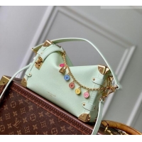 Super Quality Louis Vuitton Side Trunk MM Bag in Calf leather with Chain Charm M27449 Jade Green 2026