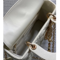Duplicate Dior Small Lady Dior My ABCDior Bag in Cannage Lambskin Leather DR012602 White 2026