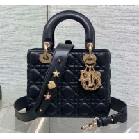 Luxury Dior Small Lady Dior My ABCDior Bag in Cannage Lambskin Leather with Openwork Charm Black DR012603 2026