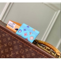Best Price Louis Vuitton Double Card Holder in Monogram Donuts Canvas M28284 Blueberry Blue 2026