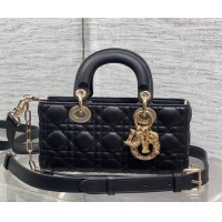 Grade Quality Dior Small Lady D-Joy Bag in Cannage Lambskin Leather with Openwork Charm DR012603 Black 2026