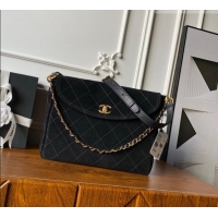Best Price Chanel Suede Large Flap Messenger Bag AS5883 Black 2026