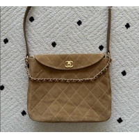 Big Discount Chanel Suede Large Flap Messenger Bag AS5883 Light Brown 2026