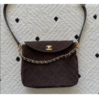 Good Product Chanel Suede Medium Flap Messenger Bag AS5885 Chocolate 2026