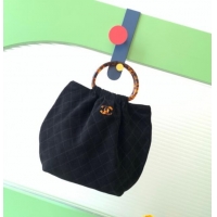 Unique Grade Chanel Suede & Turtoise-Shell Effect Top Handle Hobo Bag AS6010 Black 2026