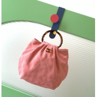 New Design Chanel Suede & Turtoise-Shell Effect Top Handle Hobo Bag AS6010 Pink 2026