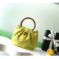Promotional Chanel Calfskin Leather & Turtoise-Shell Effect Top Handle Small Hobo Bag AS6022 Yellow 2026
