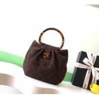 Best Quality Chanel Suede & Turtoise-Shell Effect Top Handle Small Hobo Bag AS6022 Chocolate 2026