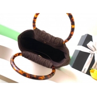 Best Quality Chanel Suede & Turtoise-Shell Effect Top Handle Small Hobo Bag AS6022 Chocolate 2026