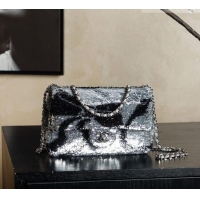 Top Quality Chanel Sequins Flap Bag with Bow Silver-Tone AS4561 2026