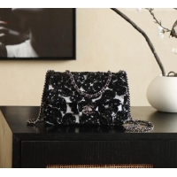 Well Crafted Chanel Sequins Classic Small Flap Handbag A01113 Black/Silver 2026